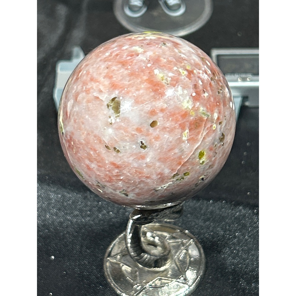 Natural Rhodonite Crystal Ball Polished Mineral Specimen 2.26in #22